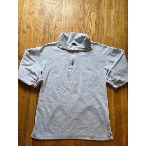 Missguided Light Gray Long Sleeve Oversized Half-Zip Pullover Sweatshirt Dress - Picture 4 of 8